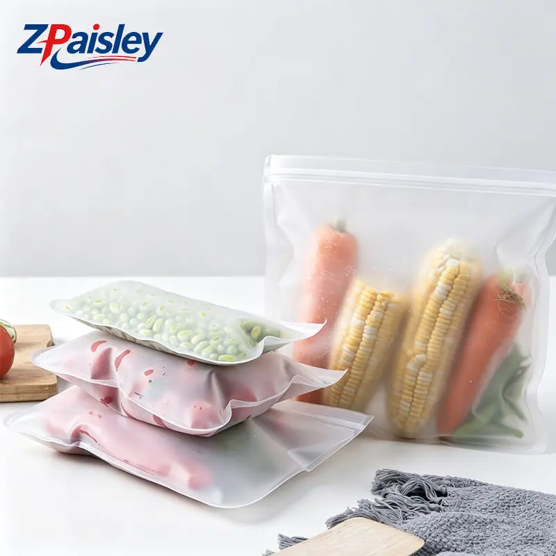 8Pcs Reusable Food Storage Bags, BPA Free Leakproof Freezer Safe Ziplock Bags, Multi Size Washable Snack Sandwich Bags for Meal Prep Fridge Organization