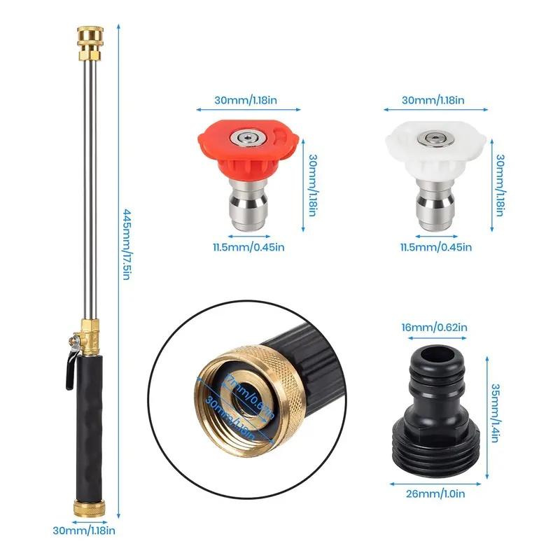 Jet Nozzle Power Washer for Garden Hose, Includes 2 High-Pressure Nozzles and Quick Connectors | Hydro Jet High Pressure Washer Tools for Car, Patio, Driveway & Outdoor Cleaning Jet Nozzle Power Washer for Garden Hose, Includes 2 High-Pressure Nozzles and Quick Connectors | Hydro Jet High Pressure Washer Tools for Car, Patio, Driveway & Outdoor Cleaning
