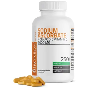 Bronson Vitamin C Sodium Ascorbate Non-Acidic Non-GMO - 1000 mg Healthcare Edible Supplement Fitness