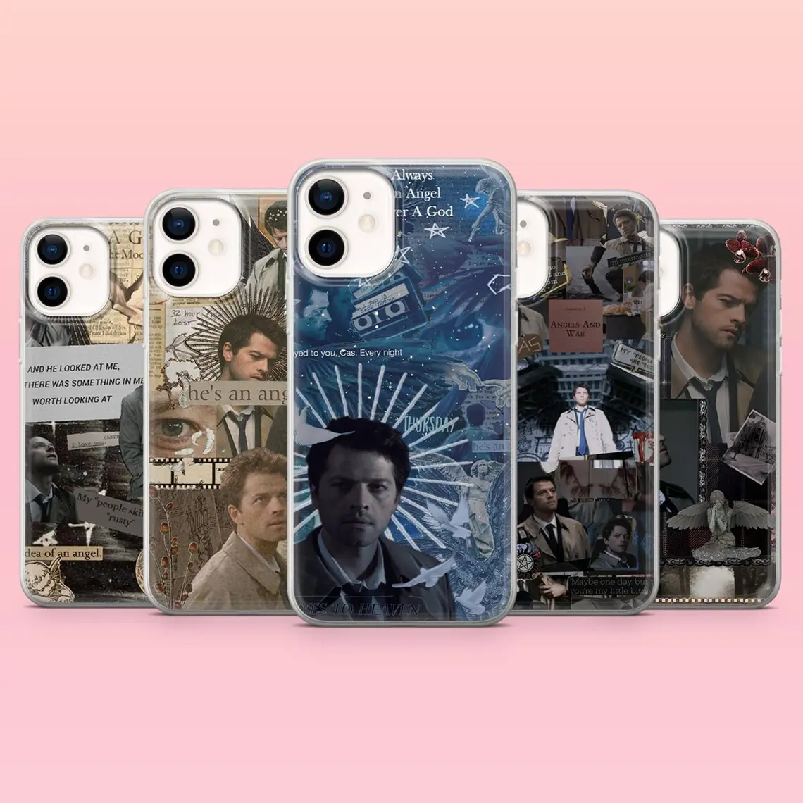 Supernatural Phone Case Castiel Impala cover For iPhone X, 11, 12, 13, 14, 15, 16 & more – check our available sizes