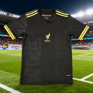 2025  Home Black Short Sleeve Soccer Jersey