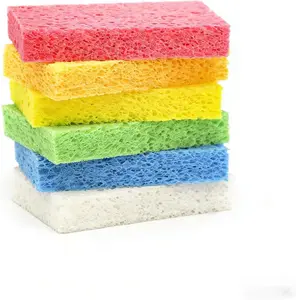 Cellulose Sponges,Heavy Duty Scrub Kitchen Sponge No Scratching,Pop Up Eco DIY (6 Pack)