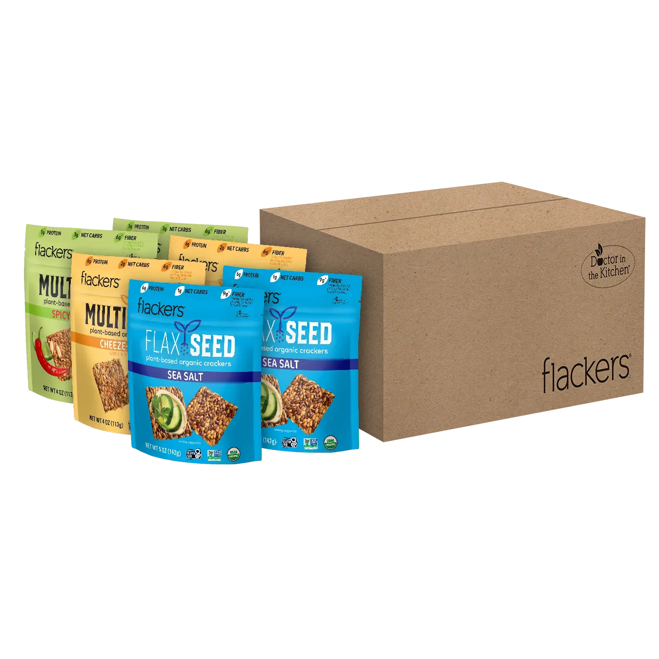 Flackers 6-Pack - Healthy Snack for Anytime