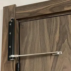 Stainless Steel Automatic Door Closer, 150° Opening Angle, Adjustable Catch Speed, Soft Close, Includes Screws & Wrench, Ideal for Home Use