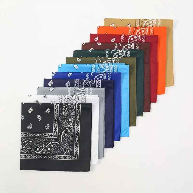 12pcs Unisex Asymmetrical Print Handkerchiefs, Cool Versatile Neckwear for Daily Use, Perfect Gift for Holidays & Outdoor Activities