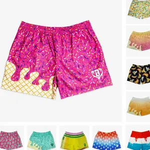 Ice Cream Graphic Mesh Shorts | Men Athletic Shorts Quick Dry | Summer Streetwear Fit