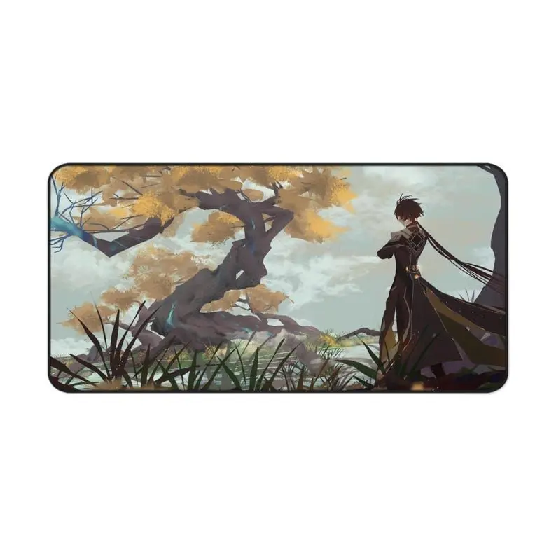 Zhongli Genshin Impact Mousepad, Anime Mouse Pad, Smooth Surface Desk Mat for Gaming Room, Gift for gamer, Home Decor, Desk Accessories