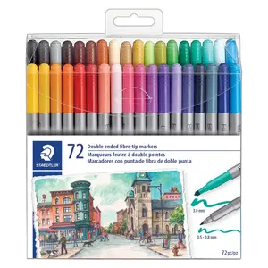 Staedtler Art Markers Dual Tip 72ct Twin 0.8mm 3mm 0.5mm Tip Size Color Pens