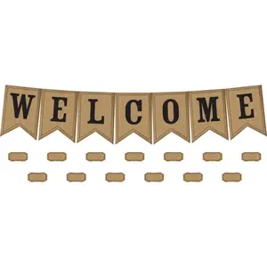 Burlap Pennants Welcome Bulletin Board Display