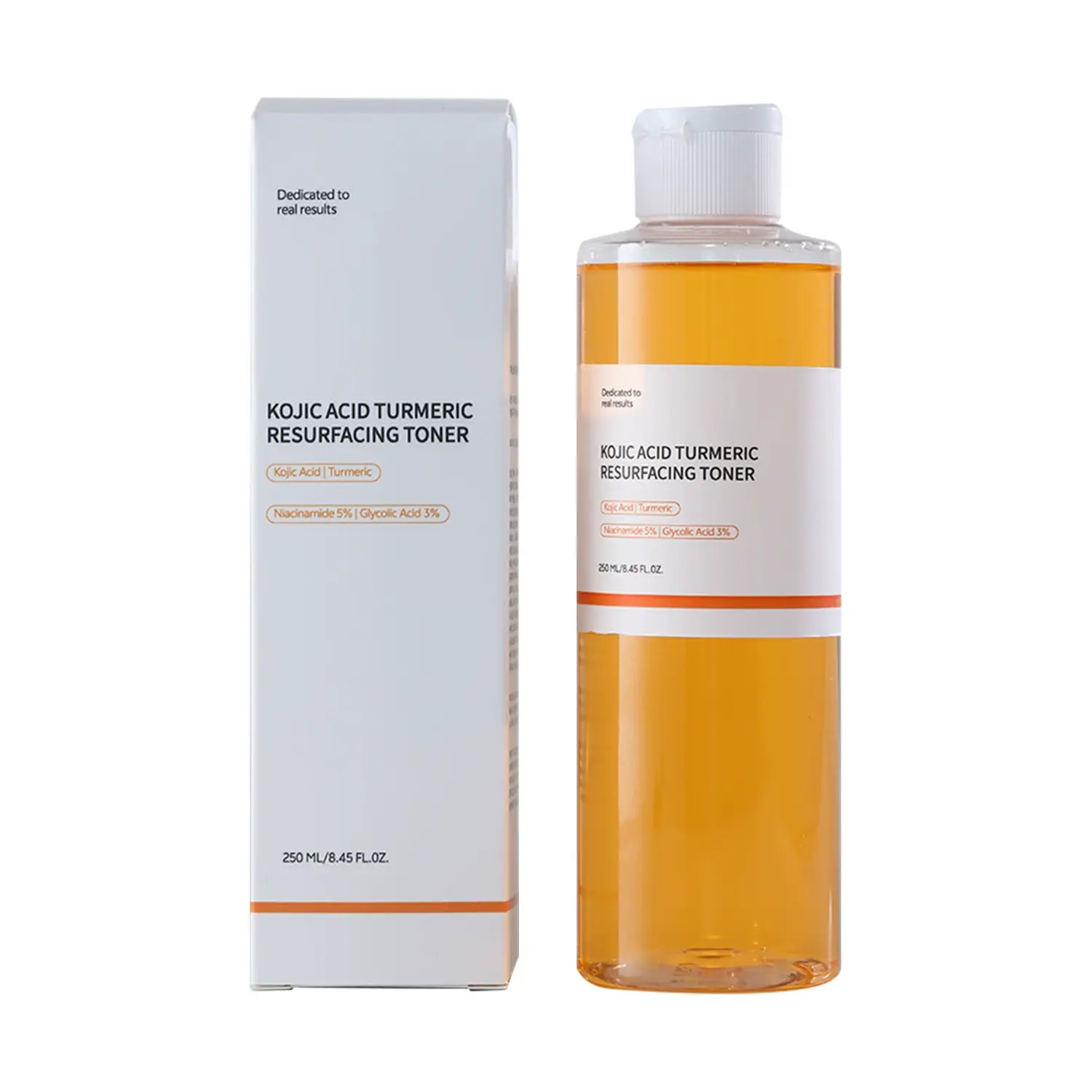 Kojic Acid Turmeric Resurfacing Toner – Exfoliating Face Toner with Glycolic Acid & Niacinamide, Brightening Dark Spot Toner for Uneven Skin Tone, Hydrating Daily Toner for All Skin Types 250ml