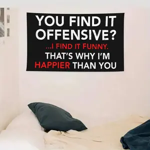 Humorous "You Find It Offensive?" Large Wall Tapestry - Funny Hone Decoration for Bedroom, Living Room, or Dorm, Multiple Sizes Available, Perfect Gift Idea