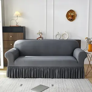 Rock Style Anti-Slip Elastic Milk Silk Sofa Cover, Deep Color Multi-Color Decorative All Seasons, Single/double/three/four Seater, Sofa Couch Covers