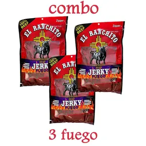 HOT! COMBO 3 PACK Fuego El Ranchito Crunchy Beef Jerky Net Wt. 2 oz
