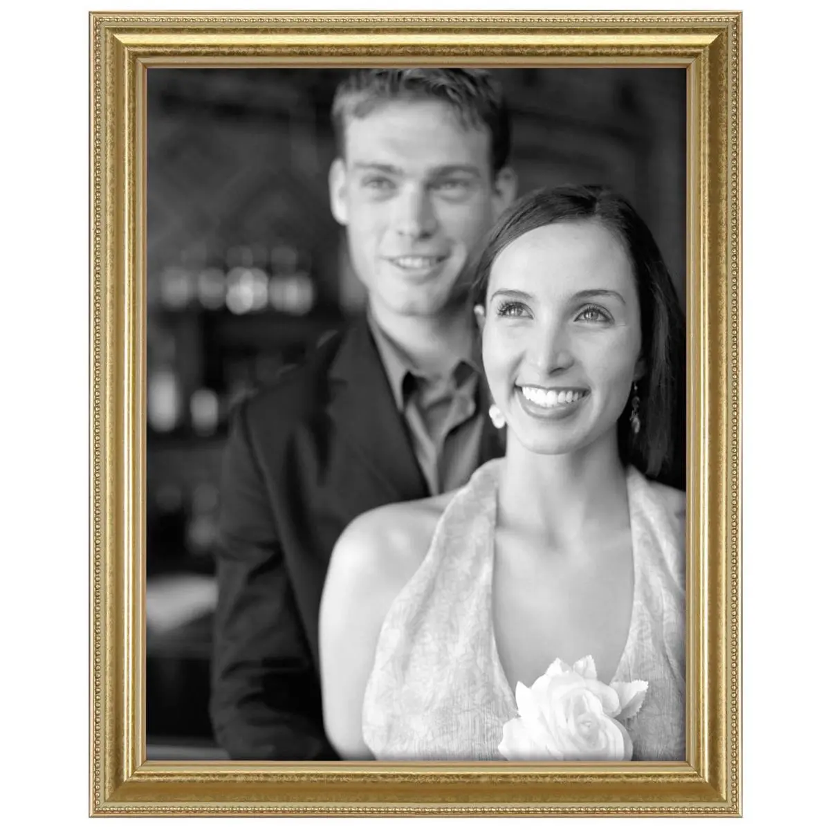 MCSB Renaissance Wood Poster Frame, 16x20 Inch, Classic Beaded Design in Gold, Traditional Wall Decor for any Room, Wood Frame