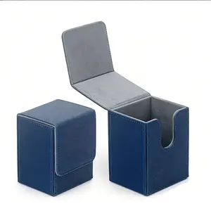 100 Pcs PU Leather Magnetic Card Storage Box, Vertical Insert Game Cards Holder, Yu-Gi-Oh! Card Case Organizer