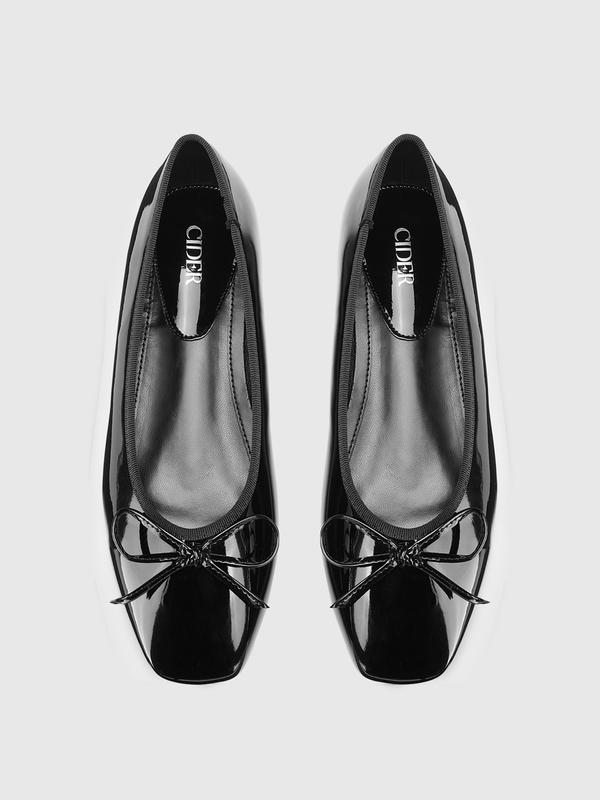 Cider Bow Decor Square Toe Ballet Mary Jane Flats, Classic Chic Ballet Flats for Daily Casual & Work Cider Bow Decor Square Toe Ballet Mary Jane Flats, Classic Chic Ballet Flats for Daily Casual & Work