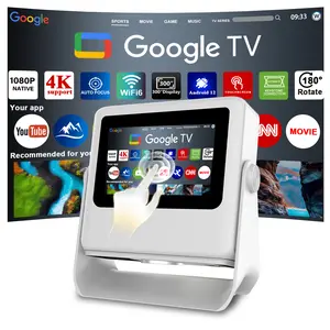 Portable Projector with 7" Touch Display, Native 1080P, WiFi 6 Bluetooth 5.2, Auto Focus Keystone, iOS Android Phone Mirroring, Smart Android, 4K Support, Home Theater Outdoor