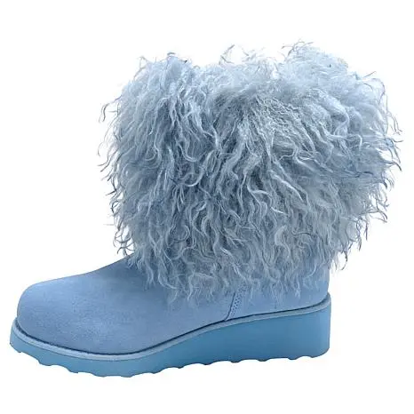 靴 COLORSOFCALIFORNIA curly fake fur boot BEARPAW® Janell Curly Faux Fur and Suede Boot - TikTok Shop