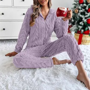 2025 Christmas One-piece Pajamas for Women Autumn and Winter Style Warm Furry Comfortable Onesie