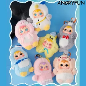 ANGRYFUN Ocean Tales Plush Blind Boxes – Cute Sea Creature Keychain Plush Doll Pendant Mystery Collectible Birthday Gift Single Box (Free Random Cute Acrylic Keychain)