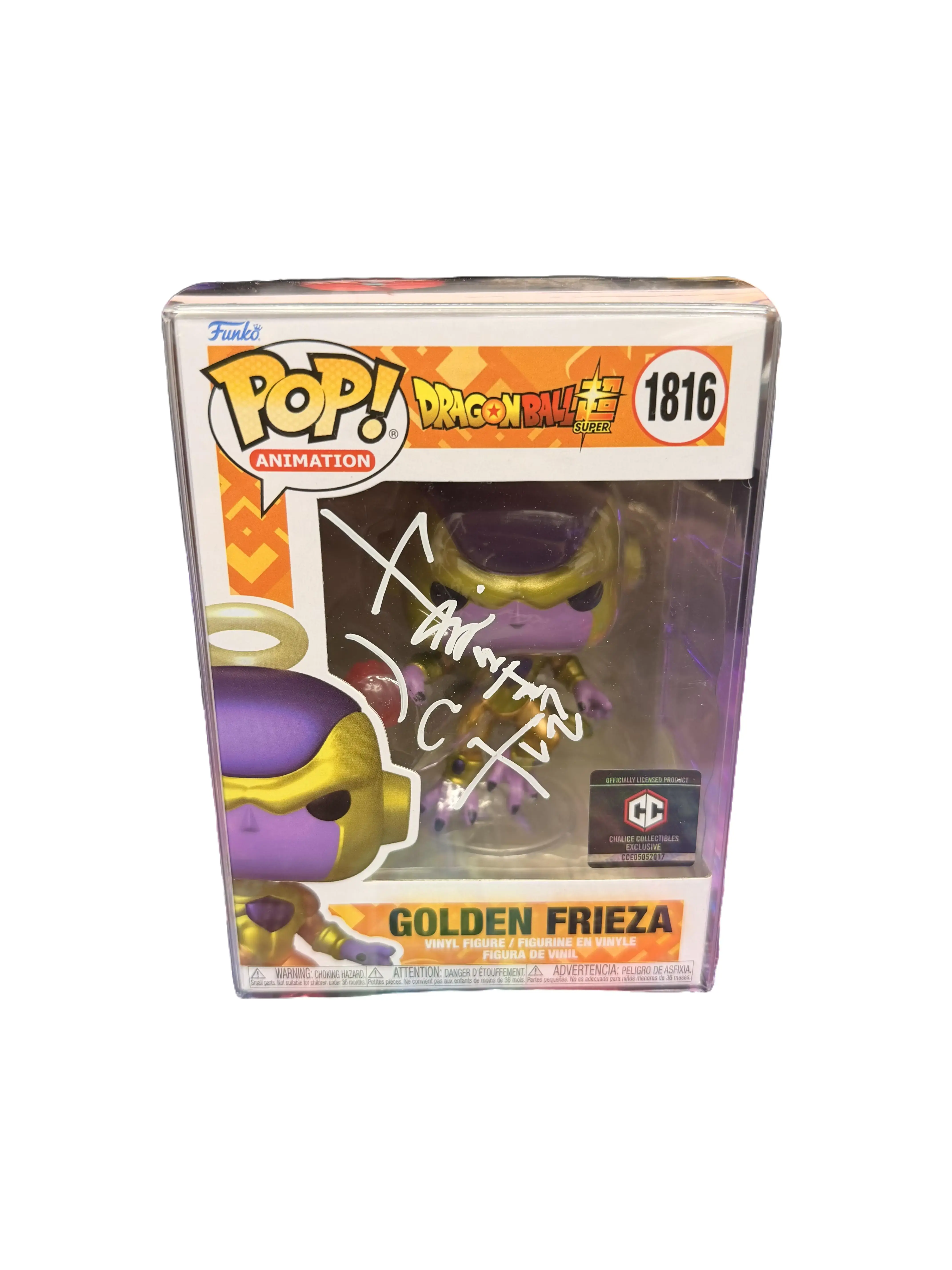 Funko Dragon Ball Super (DBS) Golden Frieza #1816 Autographed Collectible Vinyl Figure, Certified by Ryusei Nakao, New Collectible Figure Vinyl