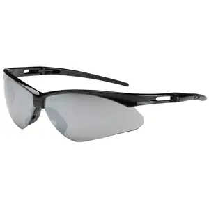 Bouton Anser Safety Glasses with Black Frame and Silver Mirror Lenses