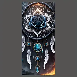 Rose & Dream Catcher Pattern DIY Diamond Arts Colorful Painting Kit without Frame, DIY 5D Diamond Arts Colorful Painting Kit, Wall Art Decor for Home Office, Diamond Painting Kits