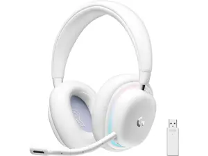 Logitech G735 Wireless Gaming Headset, Customizable LIGHTSYNC RGB Lighting, Lightspeed, Bluetooth, 3.5 MM Aux Compatible with PC, Mobile Devices, Detachable Mic - White Mist