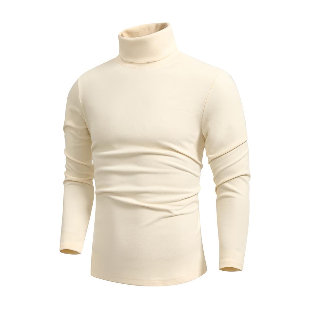 Men’s high-neck fleece sweatshirt, warm and soft fleece base layer, stretchy slim-fit close-fitting underwear, long-sleeve inner top for autumn and winter