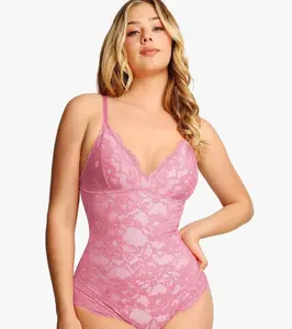 Popilush Lace Smooth V-Neck Shapewear Bodysuit Official  Elegant - Live
