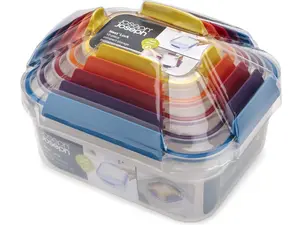 Nest Lock Plastic BPA Free Food Storage Container Set with Lockable Airtight Leakproof Lids, 10-Piece, Sky