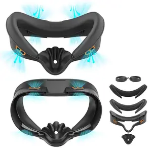 Cooling Face Cover Pad for Meta Quest 3S, Replacement Air-Circulation Interface Facial VR Accessories Compatible with Oculus Quest 3S, Soft Sweat-Proof PU Cushion & Breathable Ice Silk Pad