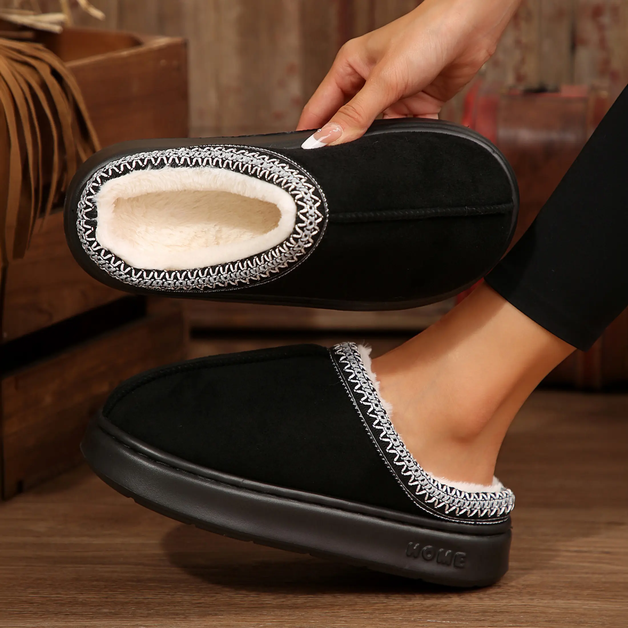 Women's Short Ankle Slippers Cozy & Plush Lined with Thick Soles Indoor Outdoor Shoes