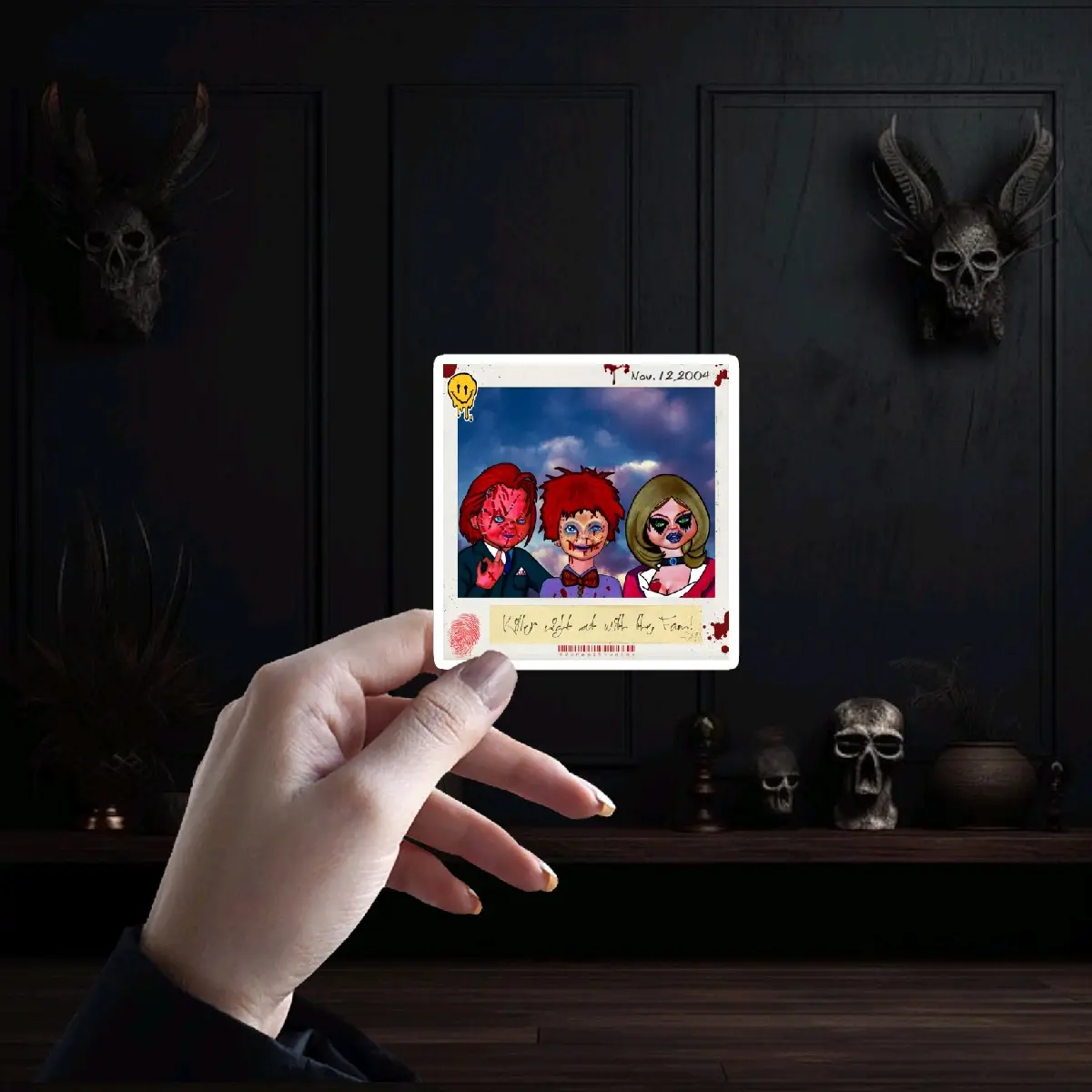 Chucky Family Polaroid Vinyl Sticker