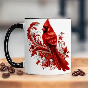 1pc Ceramic Cup Cardinal Coffee Mug Perfect Gift for All Ages Hand-Wash Only Ceramic Coffee Mug Brother Sister Wife Husband Friendsnsulated Christmas Gift New year Valentine'S day Gift Drink Drinkware