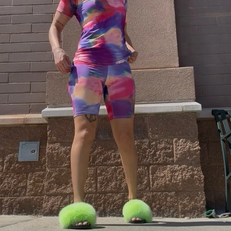 Purple and pink tye dye 2 piece set