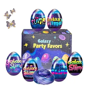 6-Pack Easter Galaxy Slime Eggs – Stress Relief Fidget Toys for Kids, Boys & Girls, Easter Basket Stuffers, Egg Fillers, Party Favors & Valentine Gifts