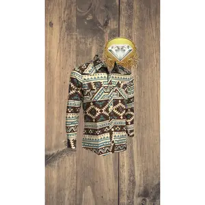 Camisa Vaquera Estampa Beige / Cafe / Verde