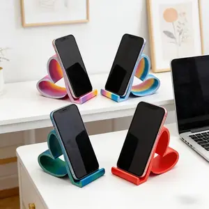 Heart-Shaped Phone Stand, 3D Printed Universal Holder, Phone Holder Design, Multi-Color Elegant Desktop Organizer, Ideal for Home Office Party Decorations