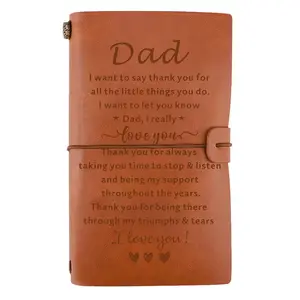 Best Father's Day Gift for Dad from Daughter Son, Engraved Leather Journal Gift for Dad, Best Dad Gift Ideas, Notebooks Gifts for Father of the Bride, Dad Wedding Birthday Christmas Gift Ideas