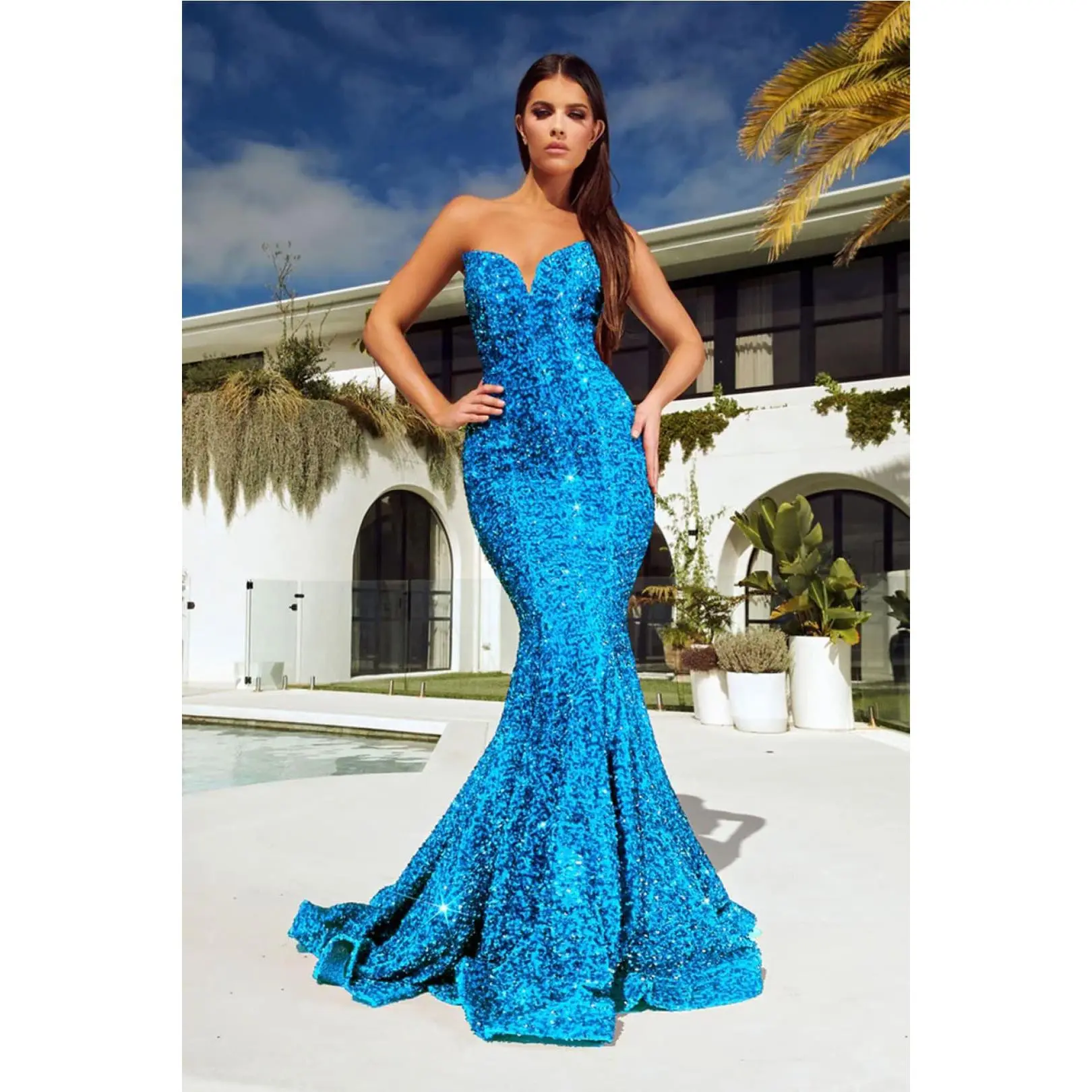 Portia and Scarlett PS21208 Sweetheart Sequined Stretchy Pageant Gown