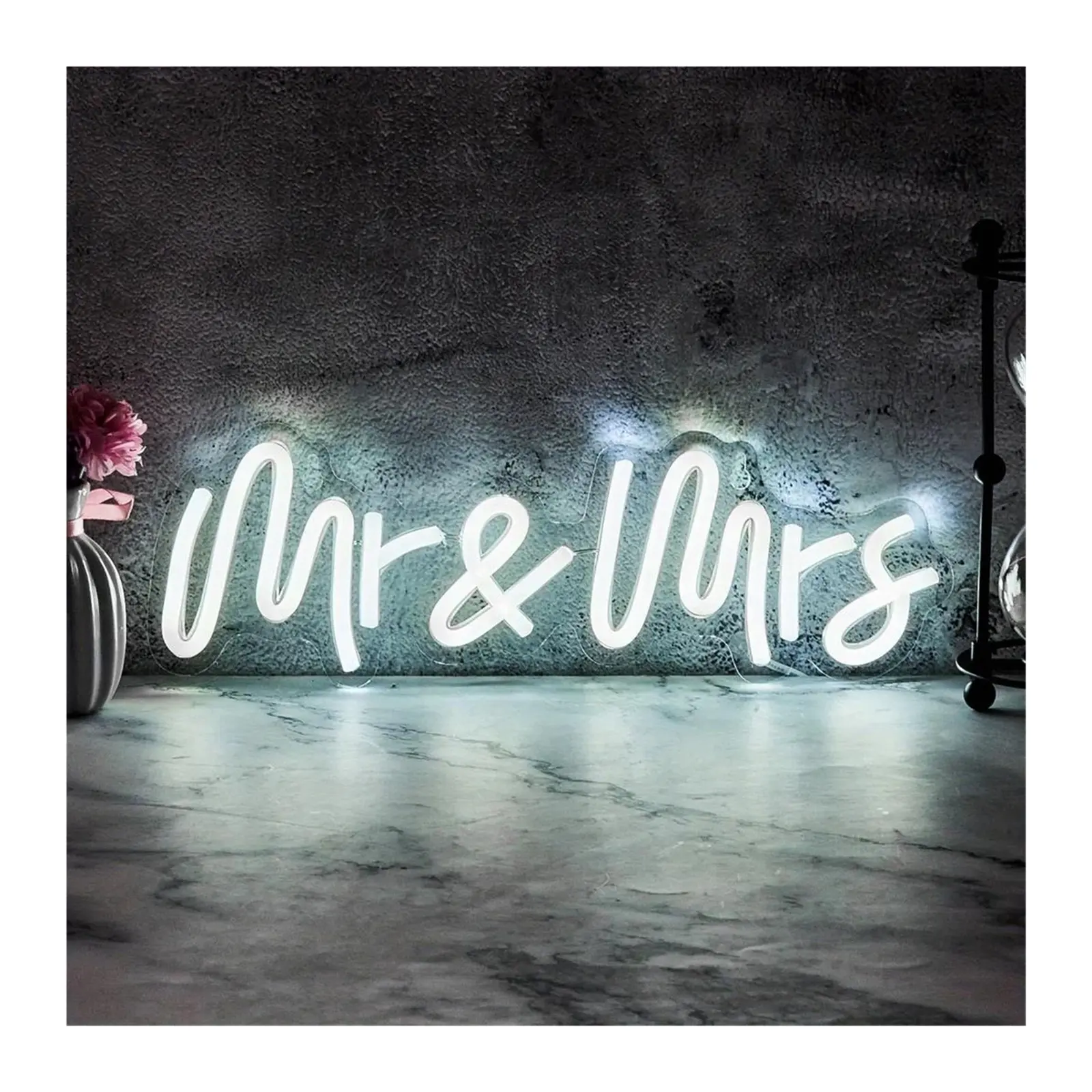 Sign Illuminated Mr Mrs Neon Signs Wedding For Weddings Bedroom Engagement Valentine's Day Women 33x12cm