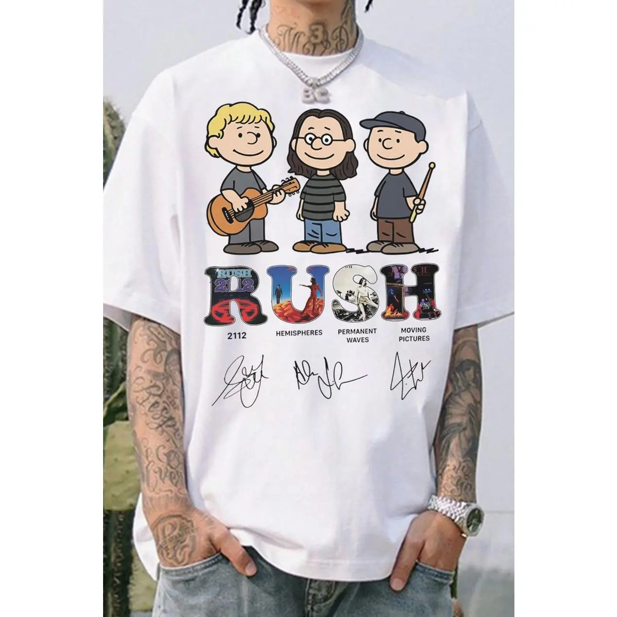 Rush Band Peanuts Style Tee, Gildan Unisex Concert T-Shirt, Retro Music, Fan Gift