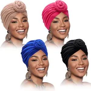 4 count  Headwrap Turban for Black Women Hair Bonnet Hair Wrap  Scarf Headwrap Hat