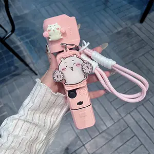 Luxury Cute Cartoon DIY Silicone Camera Case, Full Protection for Dji Pocket3, Ultra-Thin Soft Gel, Portable Handheld Tripod Cover, Camera Accessories