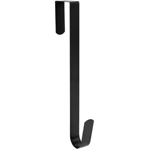 12" Wreath Hanger for Front Door,Steel Over The Door Hanger Hook,Wreath Door Hanger (Black,1)