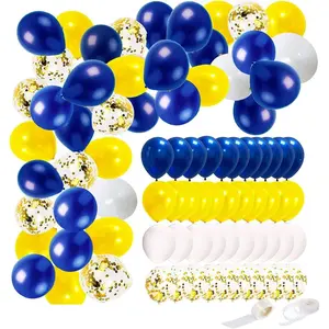 Graduation  Decorations Navy Blue Yellow 2025/Blue Yellow Balloons/Michigan Balloons/Blue Birthday  Decorations 40 count
