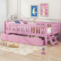 Pink + Solid Wood+MDF + Twin