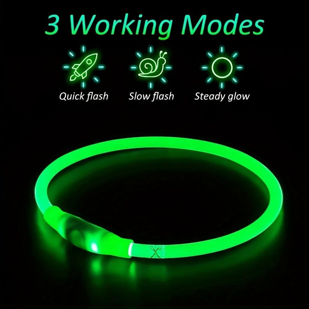 USB Rechargeable Whole Luminous Pet Dog LED Light Collar Anti-loss At Night