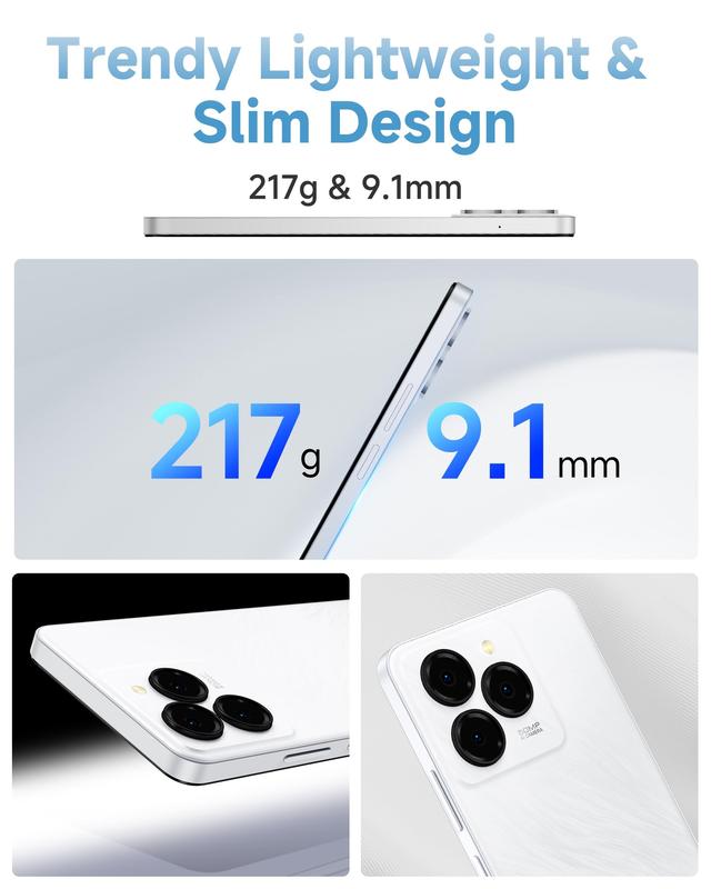 Ulefone Note 20 Pro Unlocked Phones, Android 14 OS, 8GB+128GB/256GB ROM 1TB Extension, 6.75” HD+ 90Hz Screen 6000mAh Battery Smartphone, 50MP Main Camera, 4G Dual SIM Cell Phone, Widevine L1 Certified - Black